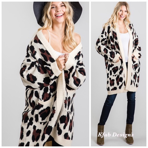 ❤️LAST! Luxe Leopard Print Pocket Sweater Cardigan - Picture 6 of 8
